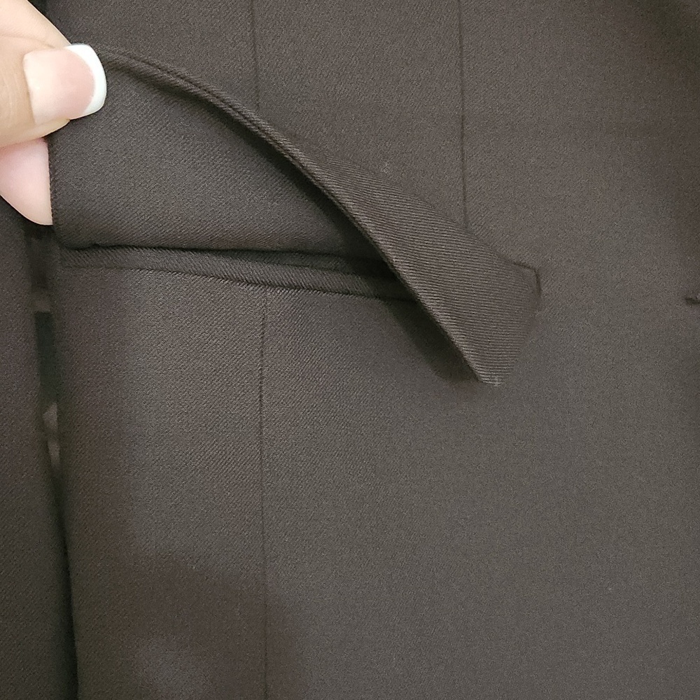 Trendy Chocolate Color Blazer Formal Pockets Size 8 Petite Capsule Wardrobe - Picture 6 of 12
